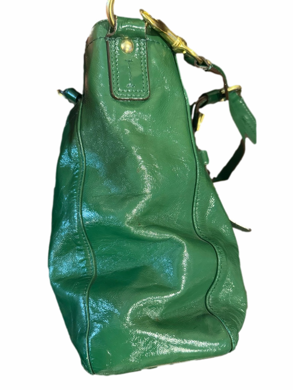 Coach Chelsea Green Patent Leather Convertible Tote/Satchel EUC - Picture 7 of 16